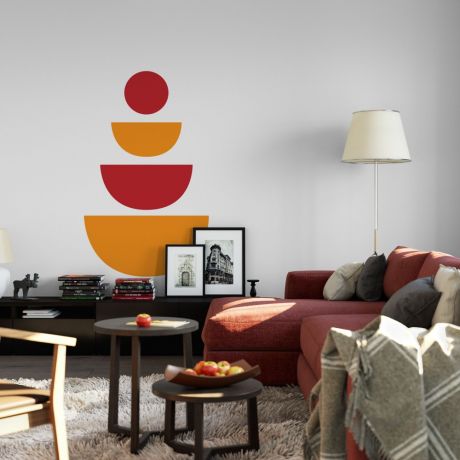 Half circles with circle Boho Shapes Wall Decor, Abstract Wall Art, Removable Wall Sticker, Wall Decor, Printable Wall Art, Boho Wall Art