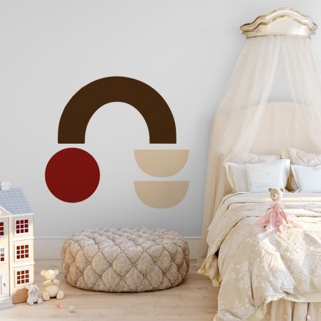 Half circles with circle Boho Shapes Wall Decor, Abstract Wall Art, Removable Wall Sticker, Wall Decor, Printable Wall Art, Boho Wall Art