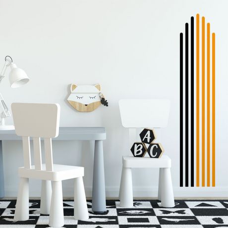 2 Colour Abstract lines Pattern Wall Decal, Geometric Line Wall Decor, Abstract Wall Art, Boho Wall Decor, Removable Sticker, Wall Art Print