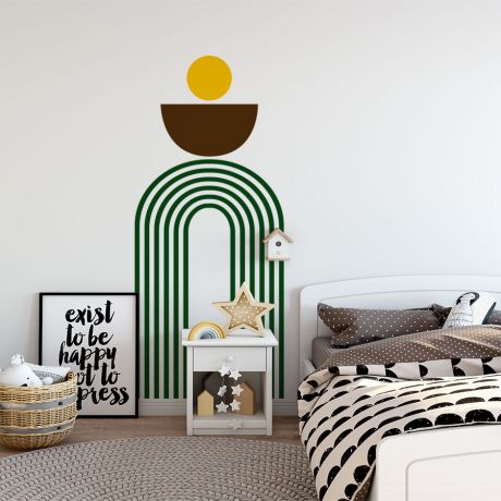 3 Colour Semi Circle & arch Wall Decal Boho Abstract Wall Decor