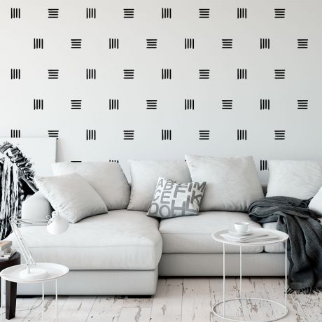 Abstract Boho Wall Stickers Set of 50 Lines wall Decal