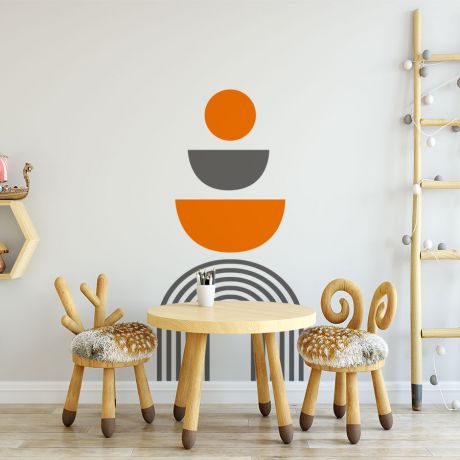 Half Circle & Polka Dot wall Decal Abstract Boho Wall Stickers