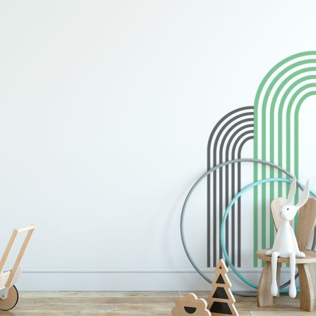 Abstract Boho Wall Stickers Double Half Arch wall Decal