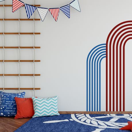 Abstract Boho Wall Stickers Double Half Arch wall Decal