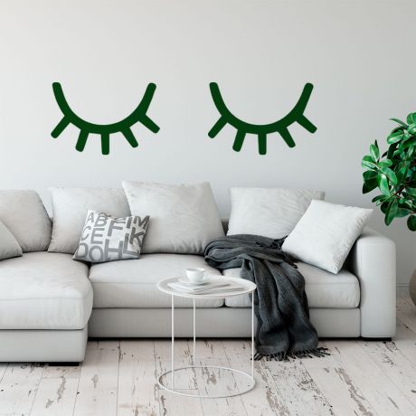 Custom Colour Sleepy Eyes wall Decal Eyelashes Wall Sticker