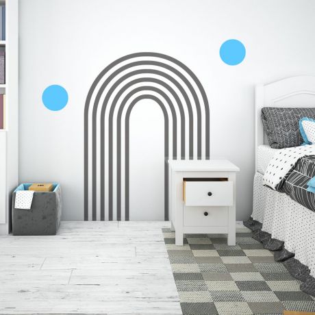 2 Colour Circle & Boho Arch wall Decal Abstract Wall Stickers