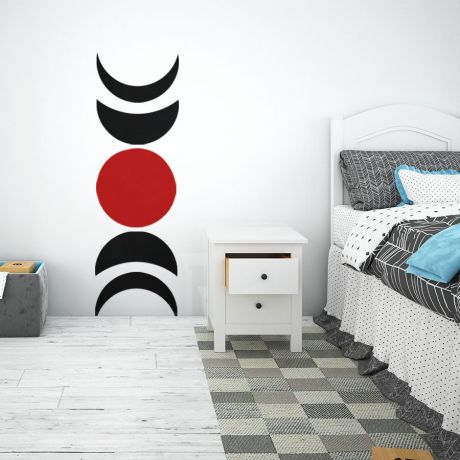 2 Colour Boho Circle with Half Circles Wall Decals Nursery Decor