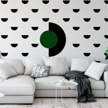 Set of 35 small Half Circle with Big Half Circle Pattern Wall Decals