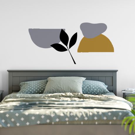 Abstract Shapes Wall Decals Boho Leaves Wall Stickers