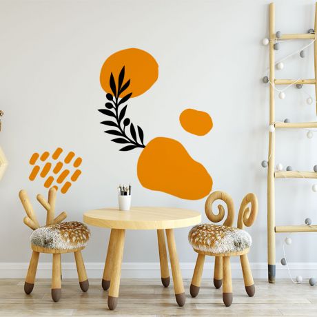 Boho Leaves Wall Stickers Abstract Shapes Wall Decals