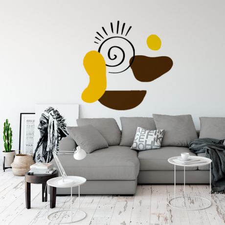 2 Colour Boho Abstract Shapes Wall Decals Removable Wall Decor