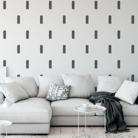 Set of 50 Brush Stroke Lines Abstract Boho Wall Stickers