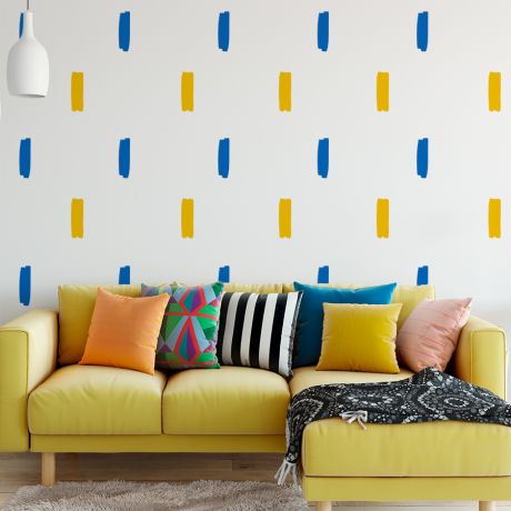 Abstract Boho Wall Stickers Set of 50 Brush Stroke Lines wall Decal