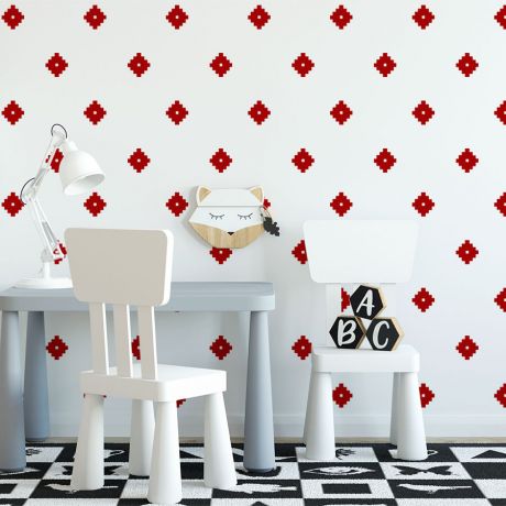 Set of 75 Boho Geometric Shapes Wall Decals Home Decor