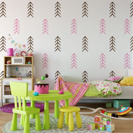 Set of 60 Arrows Pattern Wall Decals Geometric Abstract Wall Art