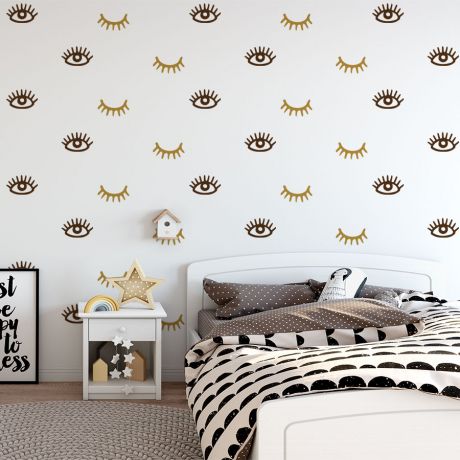 Pattern Wall Decals Set of 56 Eyelashes Boho Wall Sticker
