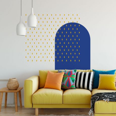 Long Polka Dots Pattern Geometric Wall Decals Arch Wall Art