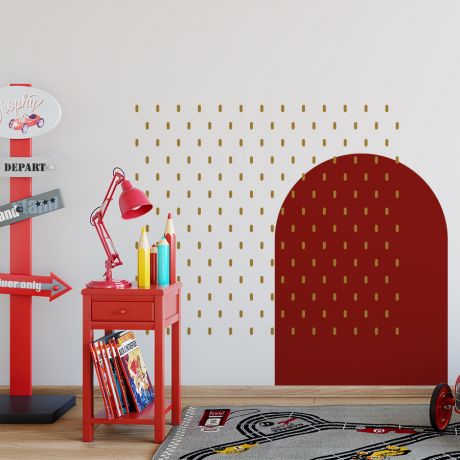 Long Polka Dots Pattern Geometric Wall Decals Arch Wall Art
