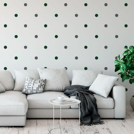 2 Colour Polka Dots Geometric Pattern Wall Decals