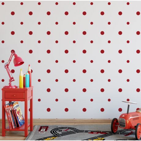 Mixed Size Polka Dots Geometric Pattern Wall Decals