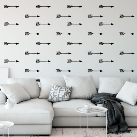 Set of 16 Arrows Geometric Pattern Wall Decals Home Decor