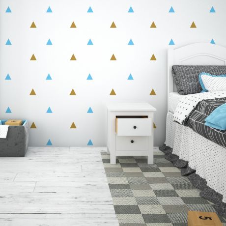2 Colour Triangle Pattern Wall Decals, Geometric Wall Stickers, Pattern Wall Art - Nursery Room Décor