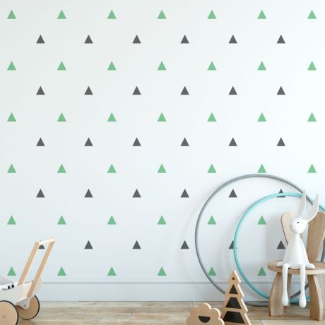 2 Colour Triangle Pattern Wall Decals, Geometric Wall Stickers, Pattern Wall Art - Nursery Room Décor