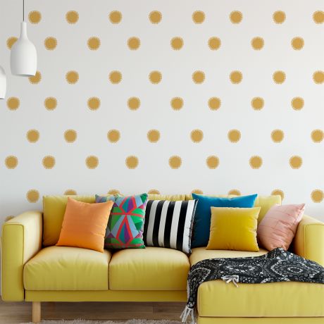 Set of 60 Boho Sun Wall Decal Shapes Wall Decor Boho Wall Art