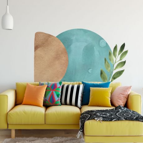 Boho Watercolor Half Circle & Full Circle Decal, Wall Sticker, Abstract Decal, Boho Wall Decal, Home Decor Boho, Home Decor Boho, Wall Decor