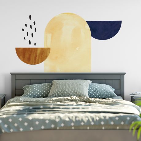 Boho Arch Watercolor with Half Circles & Polka Dots Decals, Abstract Decals, Wall Stickers, Boho Arches Decals, Home Decor, Wall Stickers