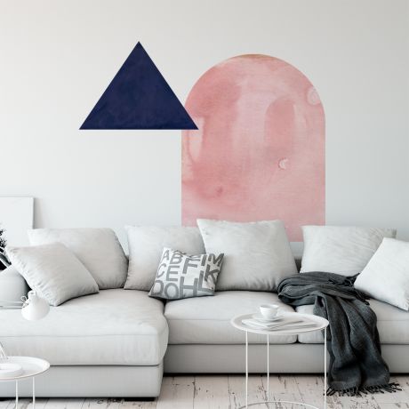 Watercolor Boho Arch with Triangle Decals, Abstract Arch Decal, Nursery Wall Decor, Boho Wall Stickers, Shapes Wall Stickers, Wall Art Decor