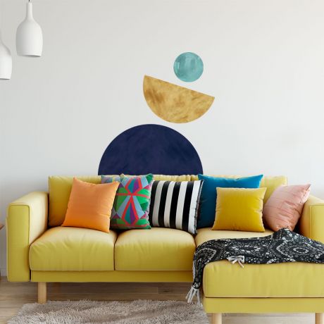 Boho Watercolour Half Circles Decal, Abstract Wall Decal, Nursery Wall Decor, Boho Wall Stickers, Boho Colour Combo Half Circle, Home Decor