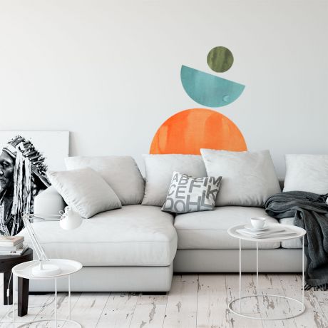 Boho Watercolour Half Circles Decal, Abstract Wall Decal, Nursery Wall Decor, Boho Wall Stickers, Boho Colour Combo Half Circle, Home Decor