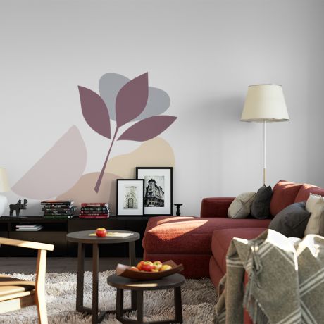 Abstract Shapes Wall Decals Boho Leaves Wall Stickers
