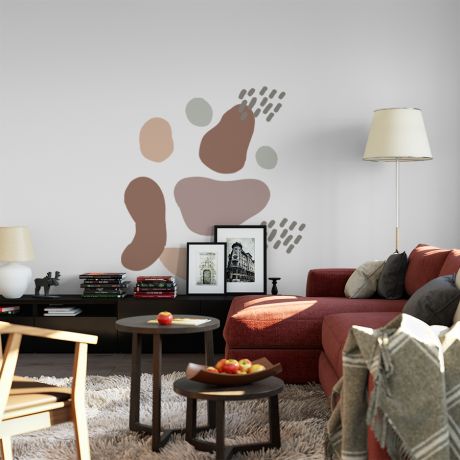Boho Leaves Wall Stickers Abstract Shapes Wall Decals