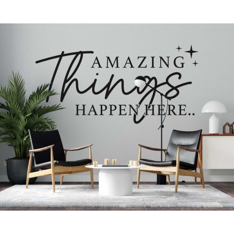 Office Quotes Wall Stickers, Amazing Things Happen Here Quotes Wall Decals, Motivating Office Decoration, Quotes Wall Stickers