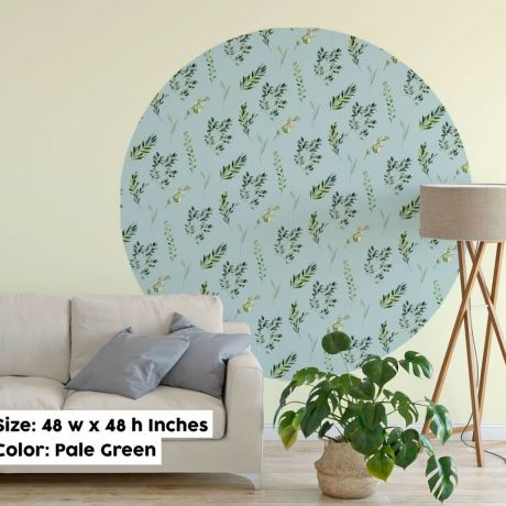 Bedroom Headboard, Nursery Room Decor, Circle Headboard, Floral Leaves Wall Stickers, Circle Vinyl Sticker, Kids Room Sun Vinyl Decoration