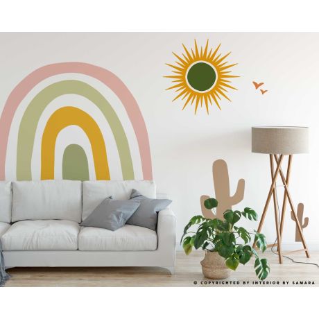 Best Boho Rainbow Vinyl Wall Decals For Kid's Room Wall Decoration