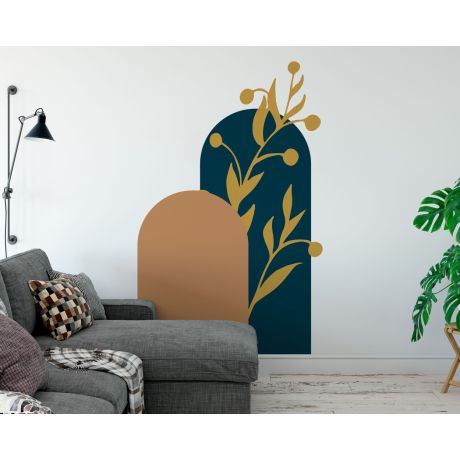 Best Boho Modern Arch And Leaf Wall Sticker For Bedroom Decoration