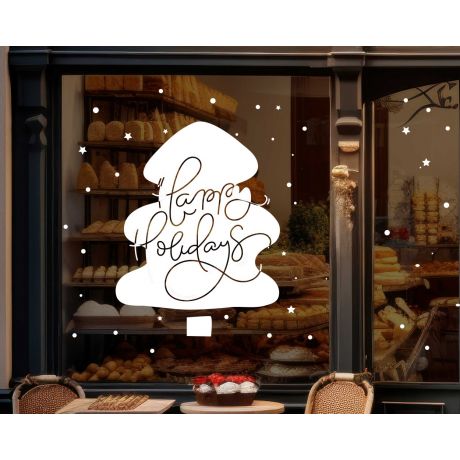 Best Christmas Happy Holidays Celebration Stickers For Glass Window Door Decoration
