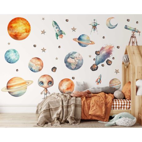 Best Educational Space Planet Solar System Wall Stickers for Nursery Decor