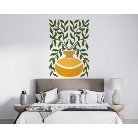 Best Flower Vase With Plant Wall Stickers For Beautiful Home Decoration