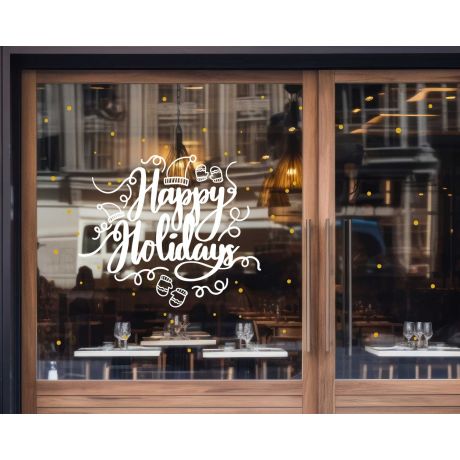 Best Happy Holidays Vinyl Stickers For Window Glass Door Decoration