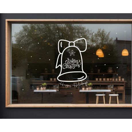 Best Merry Christmas Bell and Happy Holidays Vinyl Stickers For Glass Window Decoration