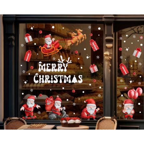 Best Merry Christmas Santa Claus Gifts Stickers For Window Decoration
