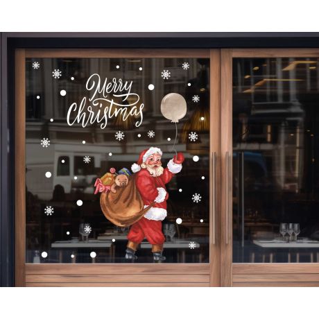 Best Merry Christmas Santa Claus Window Decorative Stickers