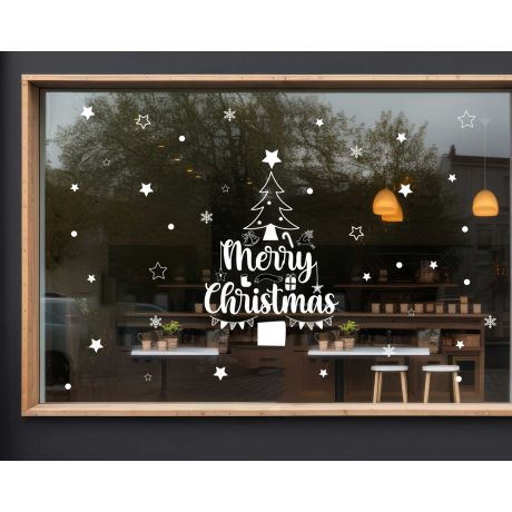 Christmas Wall Stickers Window Glass Festival Decals Christmas Decorations for Shop and Home Decor