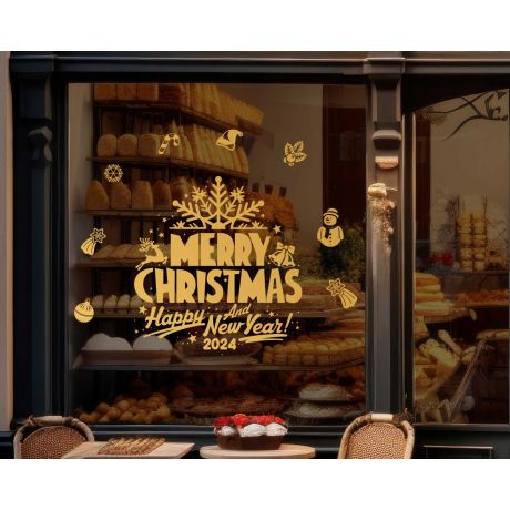 Merry Christmas Window Stickers, Christmas Window Stickers, Christmas Window Display Decals, Christmas Window Wall Decor
