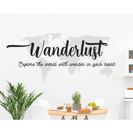 Explore The World With Wander In Your Heart Motivational Quote Wall Decals