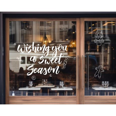 Best Wishing You A Sweet Season Stickers For Glass Window Decoration
